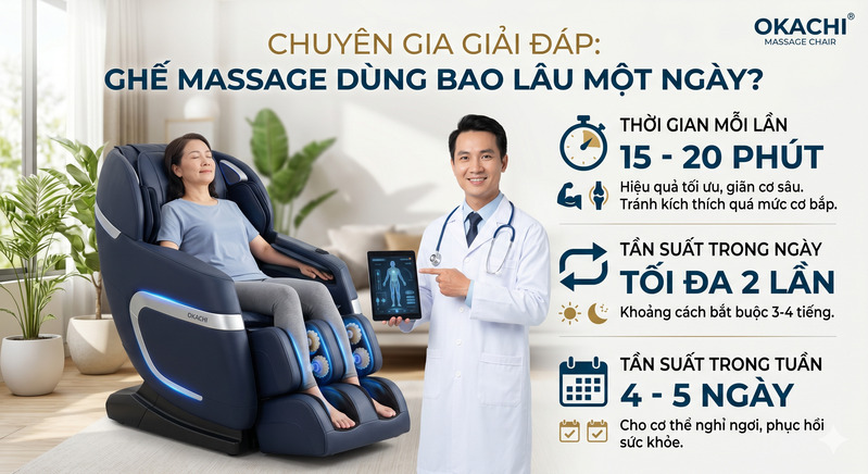 Thời gian ngồi ghế massage